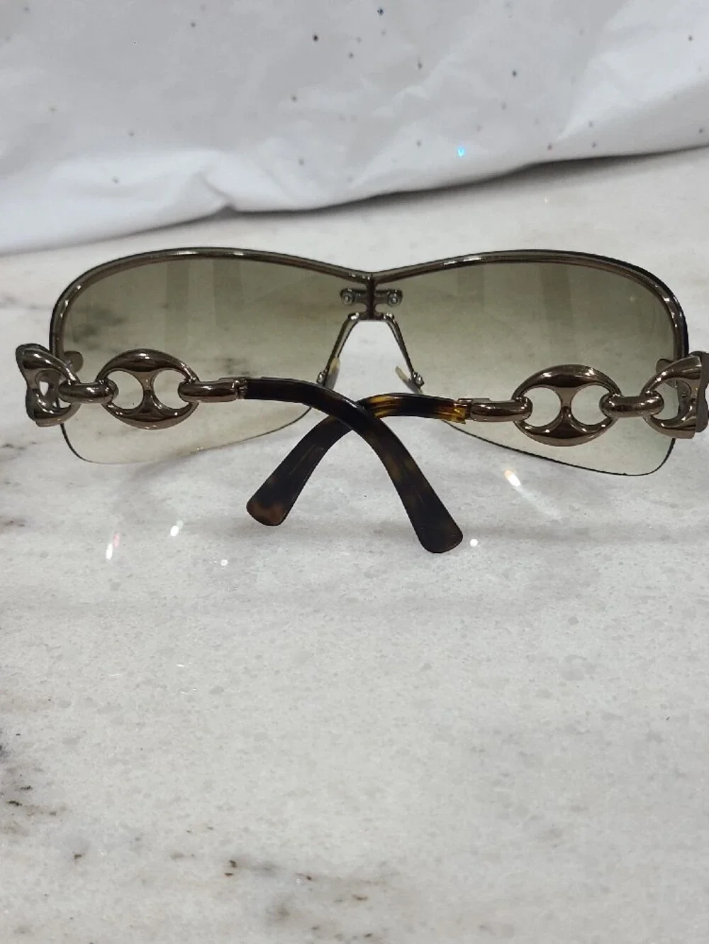 Gucci Brown Gradient Rimless Sunglasses with Logo Accent No Case.